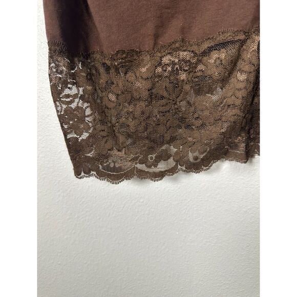 Wet Seal Vintage 90s Lace Trim Cami Camisole Brown Size Large - Picture 2 of 4